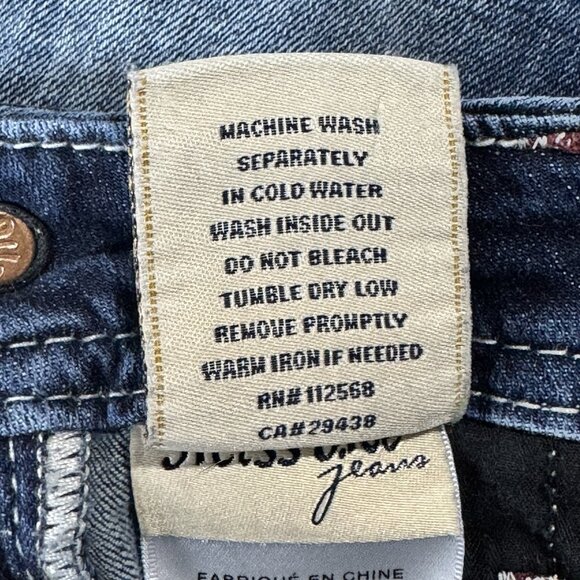 Miss Me Jeans Womens 26x31 Blue Signature Skinny Flap Pockets Distressed Denim - Picture 8 of 13